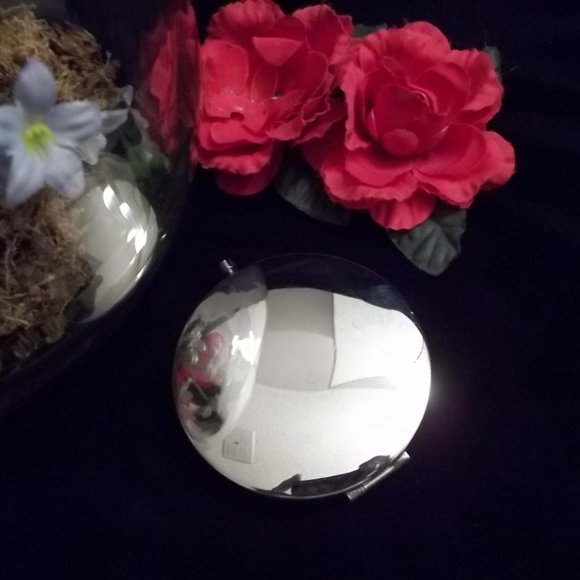 🛍️❤️Silver Multicolor Crystal Barbiecore  Make up Beauty  Compact Mirror🛍️❤️ - Picture 5 of 5